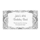 Gray Damask Water Flasche Gefallen - passen Sie si (Vorne)