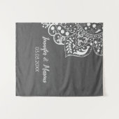 Gray Damask White Lace Wandteppich (Vorderseite (Horizontal))