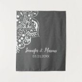 Gray Damask White Lace Wandteppich (Vorderseite)