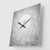 Gray Dandelion Foto 31 Quadratische Wanduhr (Winkel)