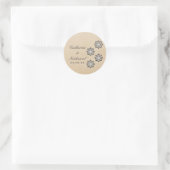Gray Daring Floral Blooms Wedding Stickers (Tasche)