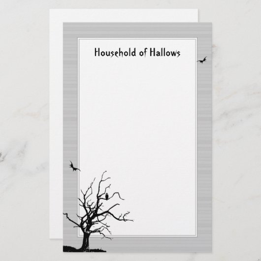 Gray Dead Tree Stationery Briefpapier (Vorne/Hinten)