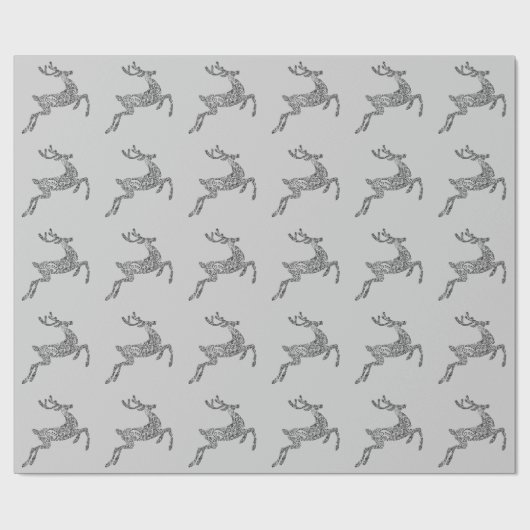 Gray Deer Christmas Geschenkpapier (Flach)