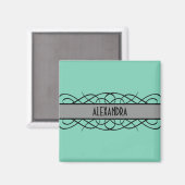 Gray Deko Blühte Magnet (Vorderseite/Rückseite)