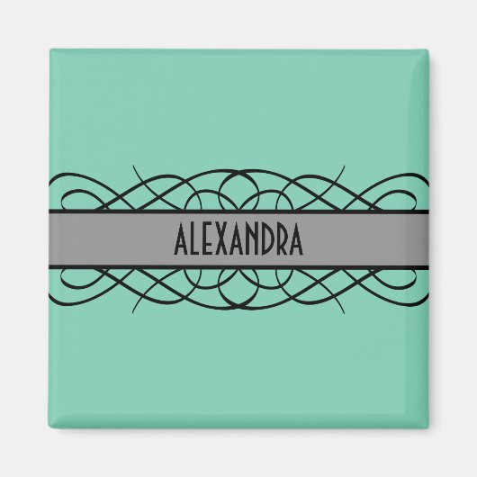 Gray Deko Blühte Magnet (Vorne)