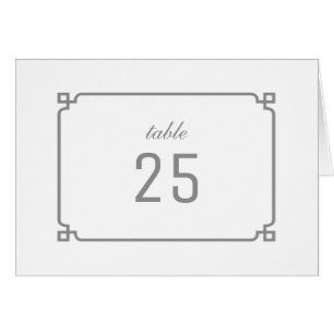 Gray Deko Chic Tischnummer