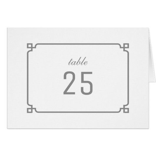 Gray Deko Chic Tischnummer (Vorderseite (Horizontal))