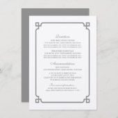 Gray Deko Chic Wedding Info Card Begleitkarte (Vorne/Hinten)