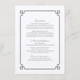 Gray Deko Chic Wedding Info Card Begleitkarte