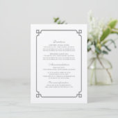 Gray Deko Chic Wedding Info Card Begleitkarte (Stehend Vorderseite)