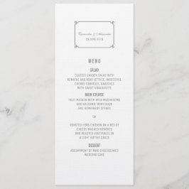 Gray Deko Chic Wedding Menu Menükarte