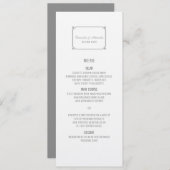 Gray Deko Chic Wedding Menu Menükarte (Vorne/Hinten)
