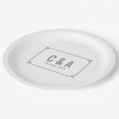 Gray Deko Chic Wedding Pappteller (Schrägansicht)