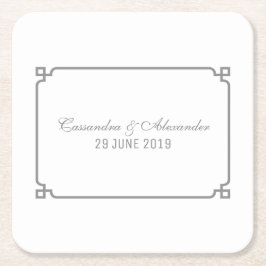 Gray Deko Chic Wedding Rechteckiger Pappuntersetzer