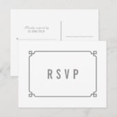 Gray Deko Chic Wedding RSVP Postcard Einladungspostkarte (Vorne/Hinten)