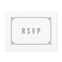 Gray Deko Chic Wedding RSVP Postcard