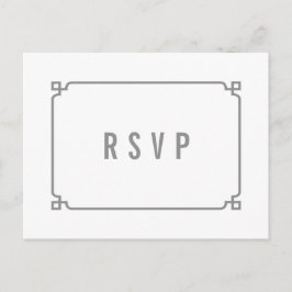 Gray Deko Chic Wedding RSVP Postcard Einladungspostkarte