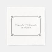 Gray Deko Chic Wedding Serviette (Vorderseite)