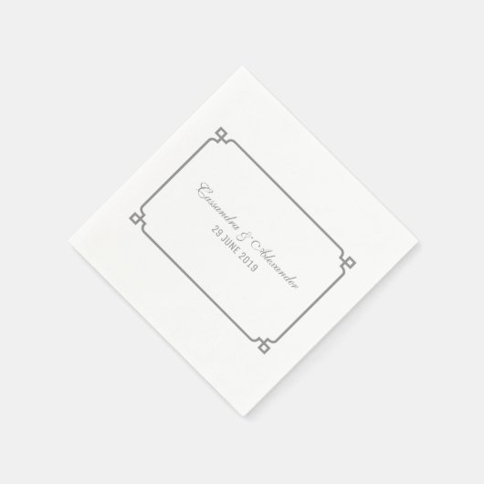 Gray Deko Chic Wedding Serviette (Ecke)