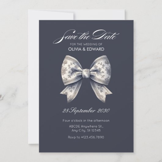 Gray-Dekorbogen-Hochzeit Save The Date (Vorderseite)
