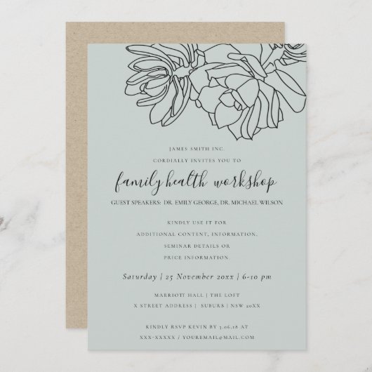 GRAY DESERT CACTI ERFOLGREICHE SKETCH WORKSHOP-VER EINLADUNG (Vorne/Hinten)