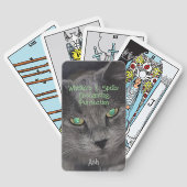 Gray Devil Eye Katze Hexe Familiar Whiskers & Zaub Spielkarten (Rückseite)