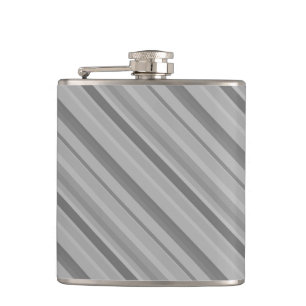 Gray diagonale Streifen Flachmann