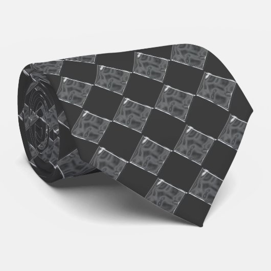 Gray Diamond Pattern Krawatte (Gerollt)