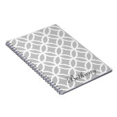 Gray Diamond Pattern Personalized Notebook Notizblock (Rechte Seite)