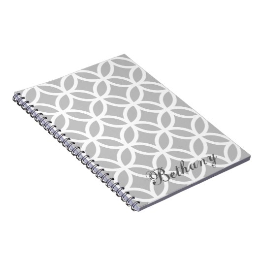 Gray Diamond Pattern Personalized Notebook Notizblock (Rechte Seite)