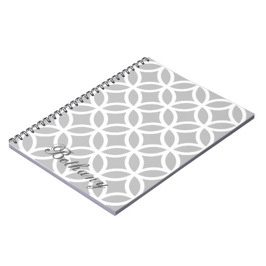 Gray Diamond Pattern Personalized Notebook Notizblock (Linke Seite)