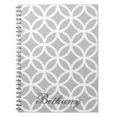 Gray Diamond Pattern Personalized Notebook Notizblock (Vorderseite)