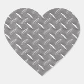 Gray Diamond Plate Herz-Aufkleber (Vorderseite)