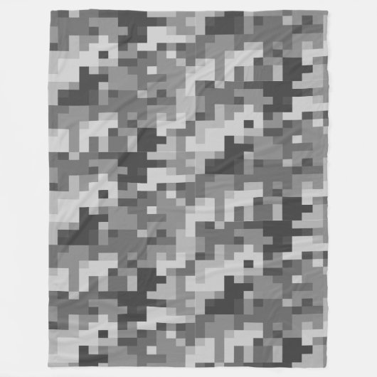 Gray Digital Camouflage Fleece Blanket (Vorderseite)