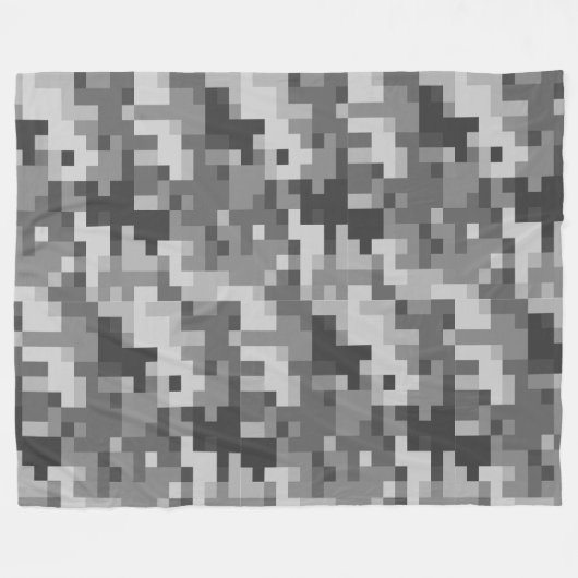 Gray Digital Camouflage Fleece Blanket (Vorderseite (Horizontal))
