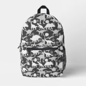 Gray Dino Pattern D Gray BG Bedruckter Rucksack (Vorderseite)