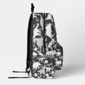 Gray Dino Pattern D Gray BG Bedruckter Rucksack (Links)