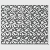 Gray Dino Pattern D Gray BG Geschenkpapier (Flach)