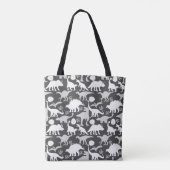 Gray Dino Pattern D Gray BG Tasche (Rückseite)