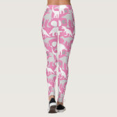 Gray Dino Pattern L Pink BG Leggings (Rückseite)