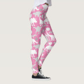 Gray Dino Pattern L Pink BG Leggings (Rechts)