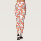 Gray Dino Pattern Orange BG Leggings (Rückseite)
