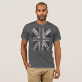 Gray Distressed Union Jack Flag Britisch T-Shirt (Vorne ganz)