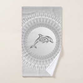 Gray Dolphin Mandala Handtuch