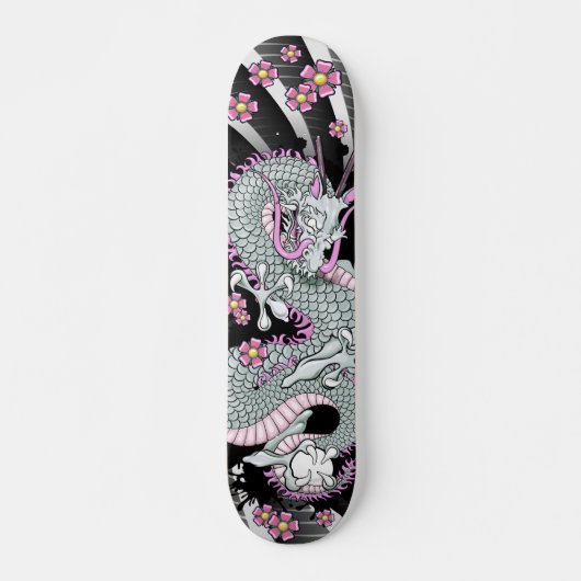 Gray Dragon Tattoo Art Skateboard (Vorne)