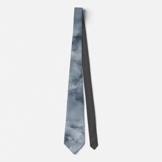 Gray Dusty Blue Marble Stone Texture Neck Tie Krawatte (Vorderseite)