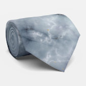 Gray Dusty Blue Marble Stone Texture Neck Tie Krawatte (Gerollt)