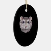 Gray Dwarf Hamster Face Keramik Ornament (Rechts)