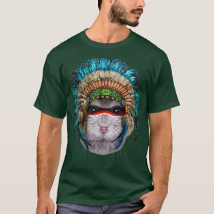Gray Dwarf Hamster in Native American T-Shirt