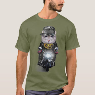 Gray Dwarf Hamster mit Hip Hop Cap Riding T-Shirt
